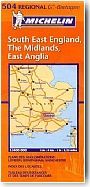 Carte Michelin Angleterre Sud Est, Midlands, East Anglia. 1/400 000